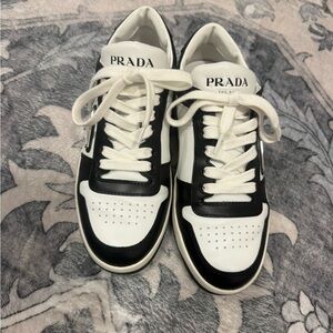 Prada Monochrome Lace-Up Sneakers